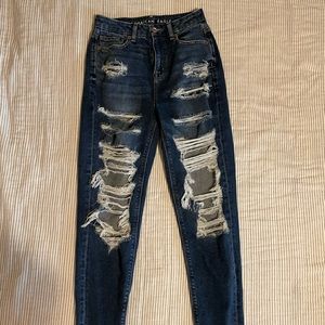 American Eagle ripped mom jeans